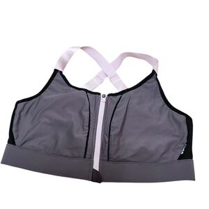 Fabletics Zoe High Impact Zip Up Sports Bra Shadow Lilac Pink Women's Size Small